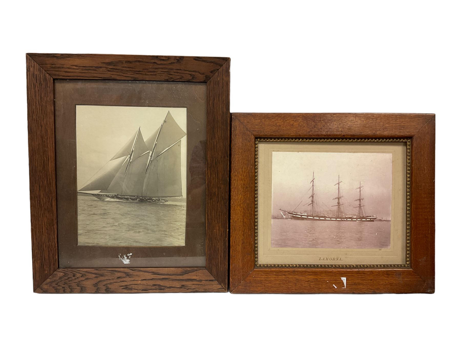 Two American yacht photographs, Frank Meadow Sutcliffe prints, marine prints, further pictures etc