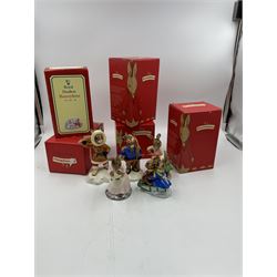 Five Royal Doulton Bunnykins figures, comprising Sleigh Ride, Eskimo, Winter Lapland, Christmas Morning, Mother and Baby, five boxes 