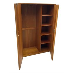 Ladderax - mid-20th century teak wall unit system, various shelves, wardrobe unit, single drawer unit, three drawer unit