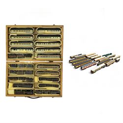 Collection of '00' gauge rolling stock, including coaches and goods wagons, kit built and ...