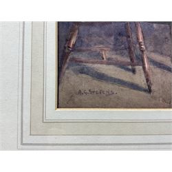 Albert George Stevens (Staithes Group 1863-1925): Bedtime, watercolour signed 22cm x 29cm