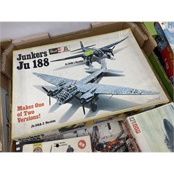 Large quantity of aircraft scale model kits to include Airfix, Revell, Monogram etc, in three boxes 