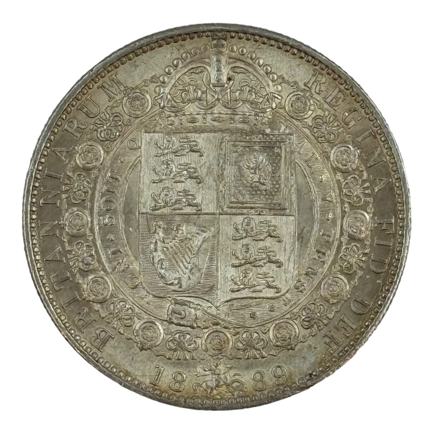 Queen Victoria 1889 silver halfcrown coin