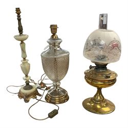 Oil lamp, together with to tale lamps