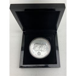 Queen Elizabeth II Tristan Da Cunha 2015 'The Five Portraits of Her Majesty' fine silver proof five ounce five pound coin, cased 