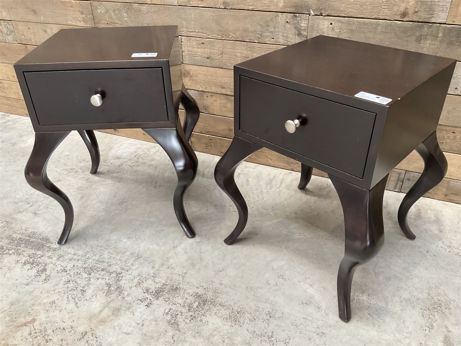 Pair of rosewood finish bedside chests