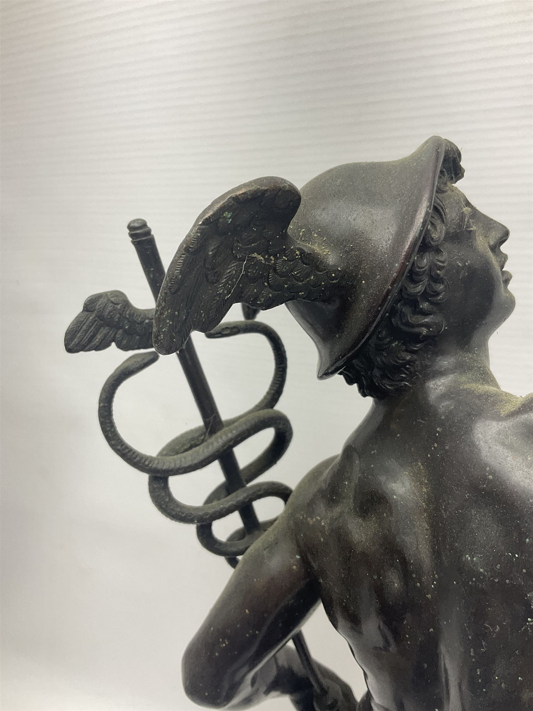 After Giambologna, bronzed figure of Hermes pointing to the sky, H55cm