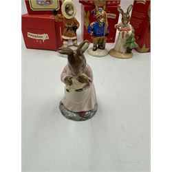 Five Royal Doulton Bunnykins figures, comprising Sleigh Ride, Eskimo, Winter Lapland, Christmas Morning, Mother and Baby, five boxes 