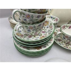 Minton Haddon Hall part tea wares, comprising cups, saucers, side plates etc, together with Royal Doulton Juliet pattern tea and dinner wares