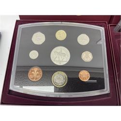 Four The Royal Mint United Kingdom proof coin collections, dated 2000, 2001, 2002 and 2003, all in display boxes with certificates