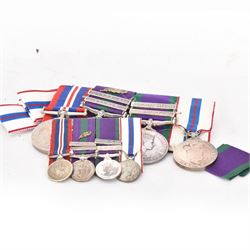 Group of four medals comprising general service medal 1918-62 with Cyprus and GVI Malaya c...