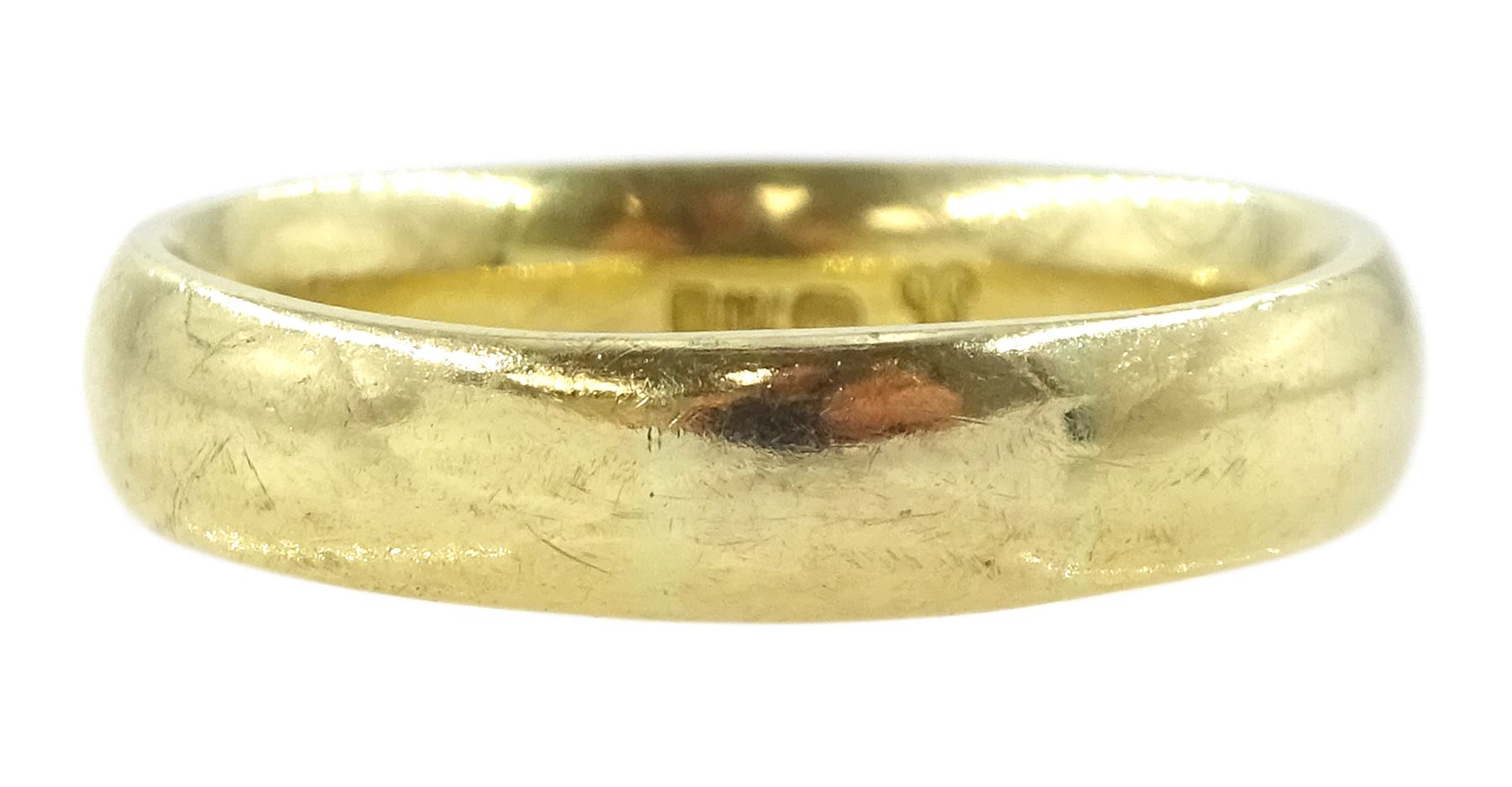 18ct gold wedding band, hallmarked