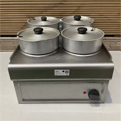 Four aluminium pot dry well bain marie  - THIS LOT IS TO BE COLLECTED BY APPOINTMENT FROM DUGGLEBY STORAGE, GREAT HILL, EASTFIELD, SCARBOROUGH, YO11 3TX