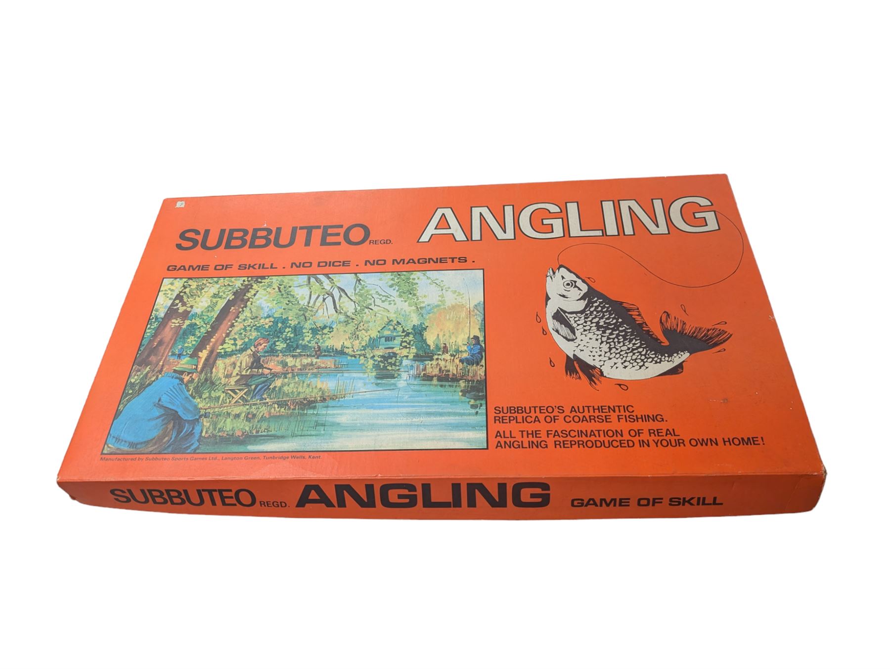 Subbuteo Angling board game in original box with board, cards, instructions