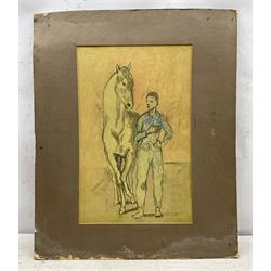 After Pablo Picasso (Spanish 1881-1973): Horse with a Youth in Blue, colour print pub c1955 by the Ganymed Press, London 50cm x 32cm