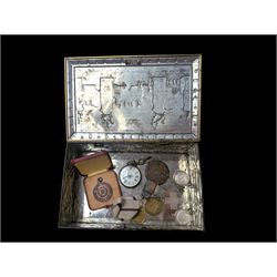 Group of small collectables, to include a Continental silver cased pocket watch, stamped 8...