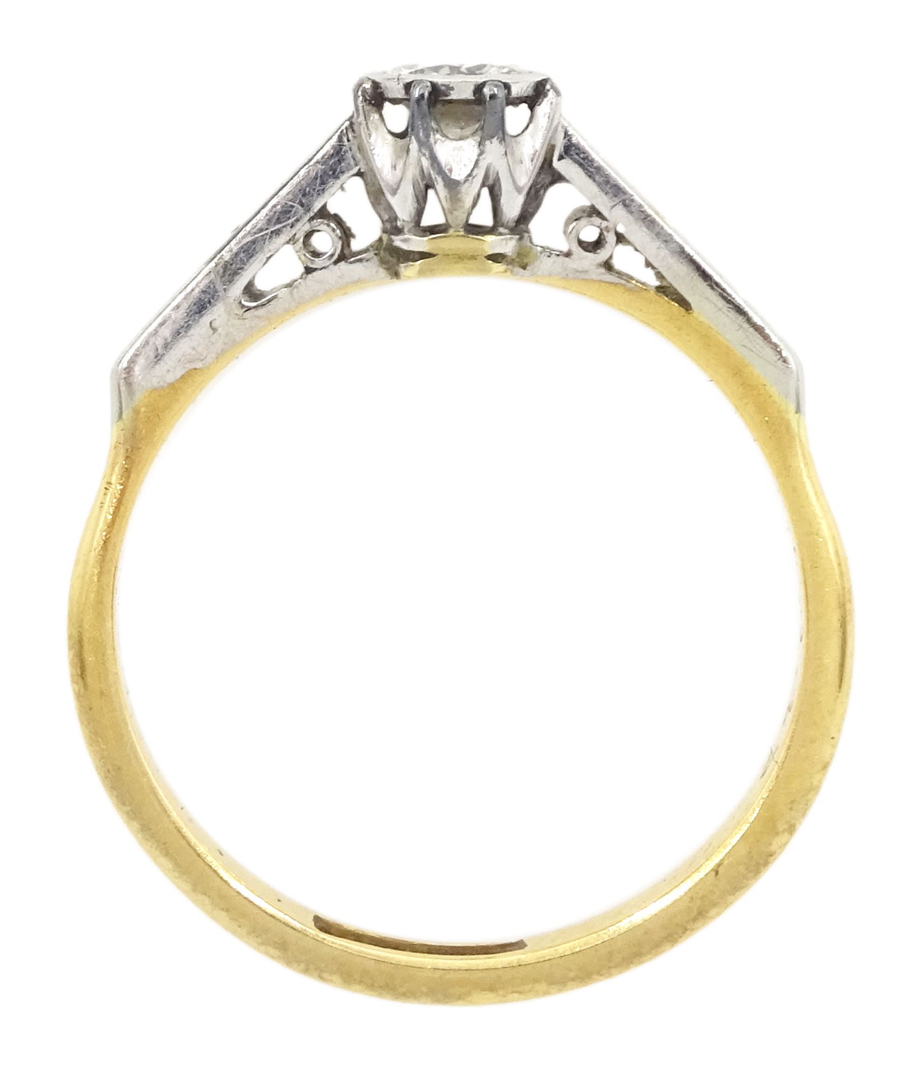 Early 20th century gold single stone old cut diamond ring, stamped 18ct Plat, diamond approx 0.15 carat