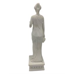 Parian ware model of a female bust on socle plinth, H20cm, resin model of 'Venus', together with other resin and composite classical figures and busts, H42cm max (6)