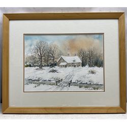 Blanche Carney (British 20th Century): Winter Scenes and 'The Cod Beck in Winter', set of three watercolours signed, variously titled and dated max 25cm x 35cm (3)