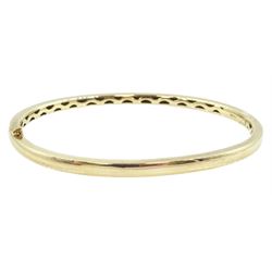 9ct gold hinged bangle, hallmarked