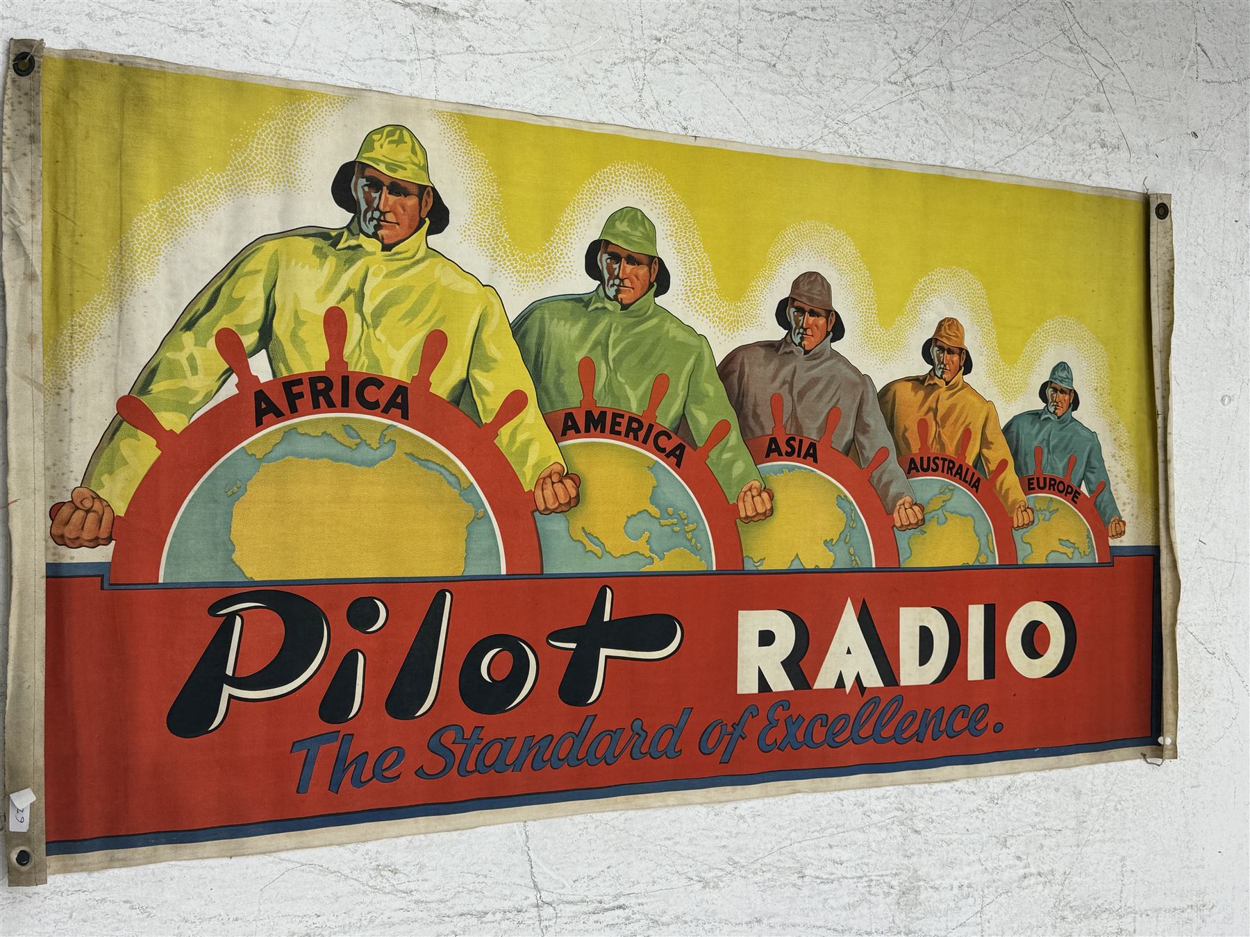 Pilot Radio 'The Standard of Excellence', large advertising flag, L132cm