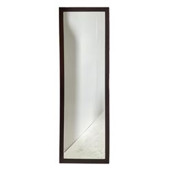 18 x rectangular rosewood framed wall mirrors, bevelled glass