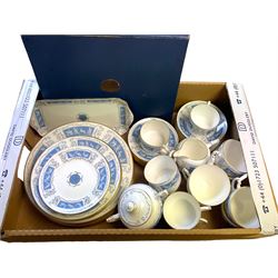 Coalport Revelry pattern tea service, for six place settings, comprising dinner plates, de...