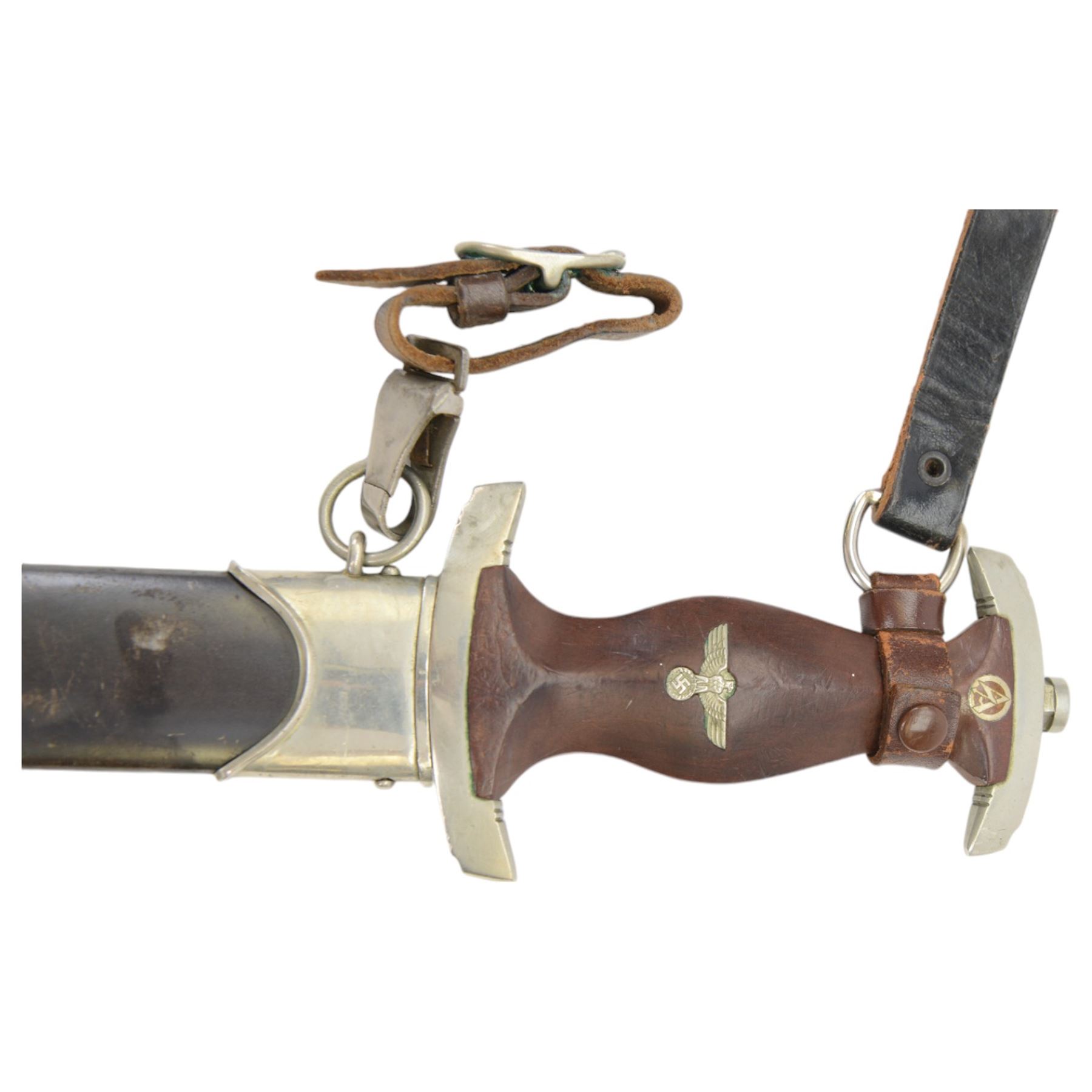 Third Reich SA Dress Dagger, the double edged blade marked Christianswerk Solingen, with 