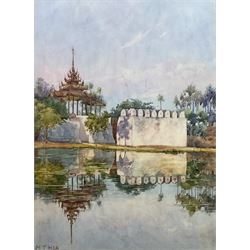 Maung Tun Hla (U Tun Hla) (Burmese 1874-1946): Fort Dufferin - Mandalay, watercolour signed 48cm x 35cm