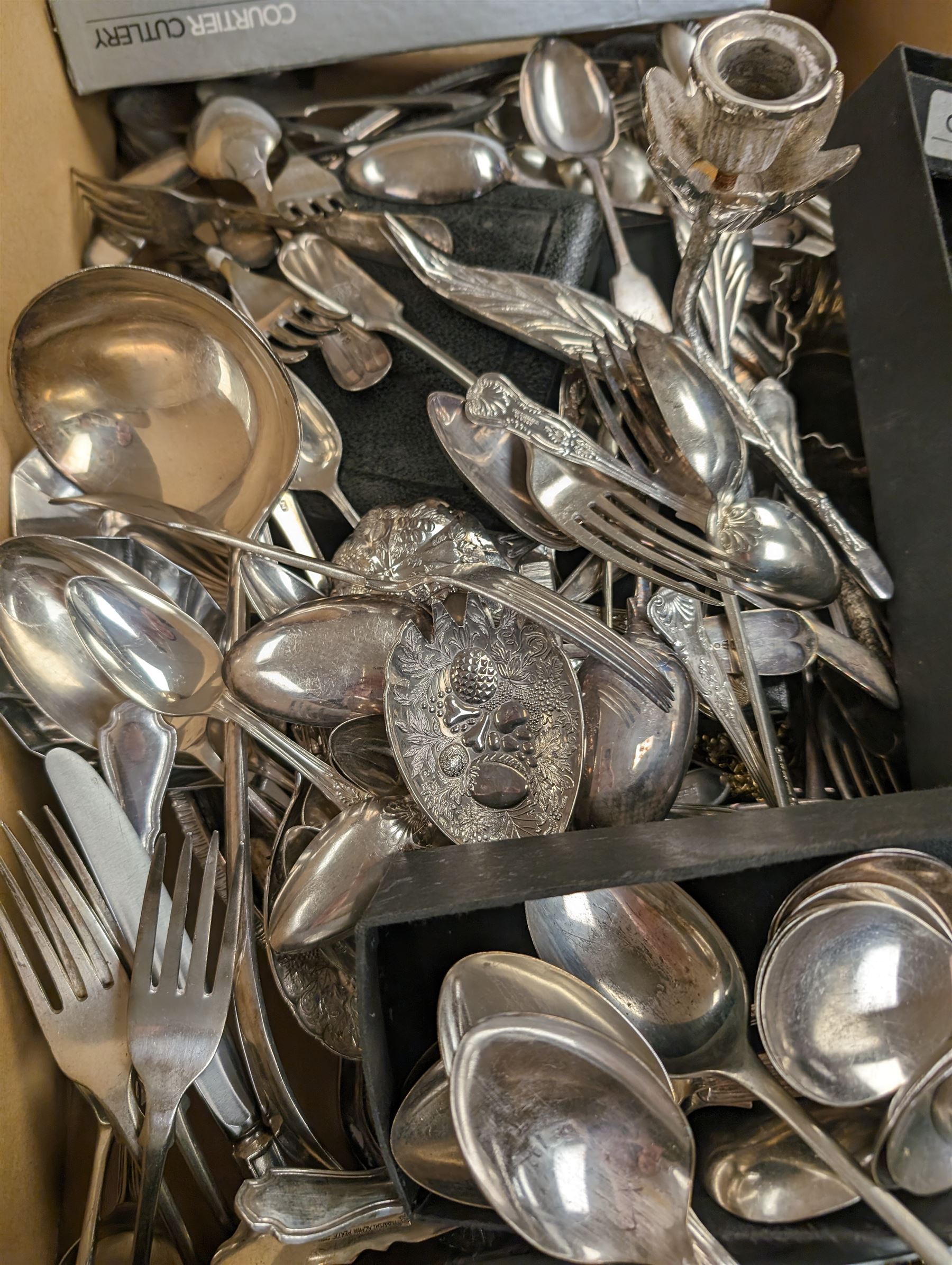 Large collection of silver plated cutlery, including Viners, Courtier and Kings Pattern examples