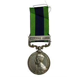 King George V India General Service Medal named to '...RFMN. PARMANSING GURUNG 2-8...' with Waziristan 1921-24  bar