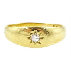 Edwardian 18ct gold gypsy set, single stone old cut diamond ring, London 1903, diamond app...