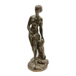 After Christophe Gabriel Allegrain, bronzed figure Venus in the Bath, H24cm