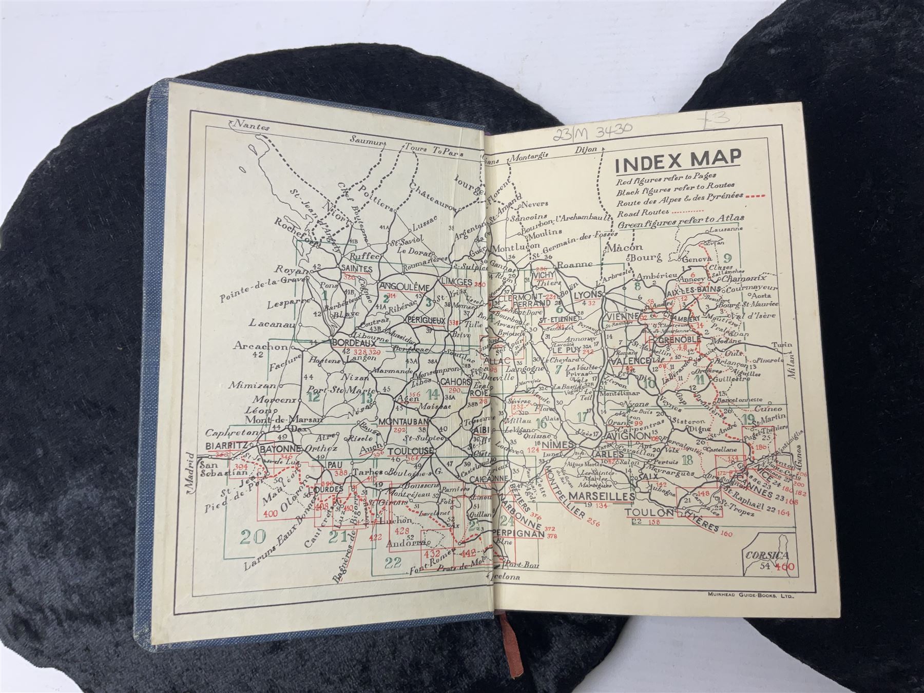 Collection of travel books, including Baedekers Belgien und Holland, Muirhead's Southern France, The Queen Travel Book 1929-30 