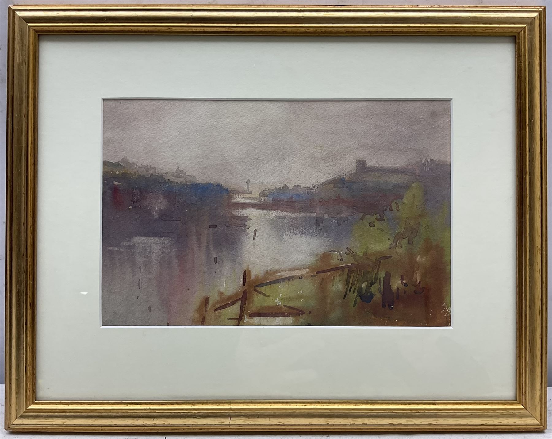 Edward Enoch Anderson (Staithes Group 1878-1961): Whitby from Divinity Flat and Upper Harbour Whitby, two watercolours unsigned 17cm x 25cm (2) 
Provenance: with T B & R Jordan Fine Art Specialists, Stockton on Tees, from the artist's daughter Stella's collection, label verso