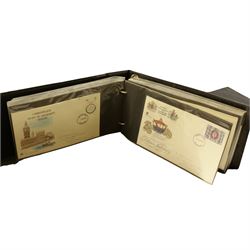 Mostly Great British stamps, including Queen Elizabeth II mint pre-decimal and decimal issues including commemorative fist class, various first covers some with special postcards many with printed addresses etc, housed in seven ring binder albums and loose, in one box