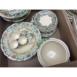 Royal Cauldon Evesham pattern dinner wares, including dinner plates, tureens, egg cups, bowls, sides plates and saucers