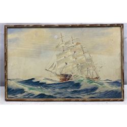 Cecil Hallam (British 20th Century): ‘Naomi’ Schooner, watercolour signed, titled verso 30cm x 48cm 