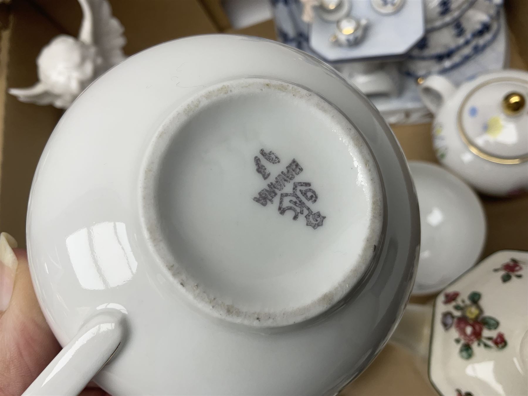 Royal Doulton Old Leeds Sprays coffee service, together with Shelley queen anne teacup, Bavaria tea service etc, in two boxes 