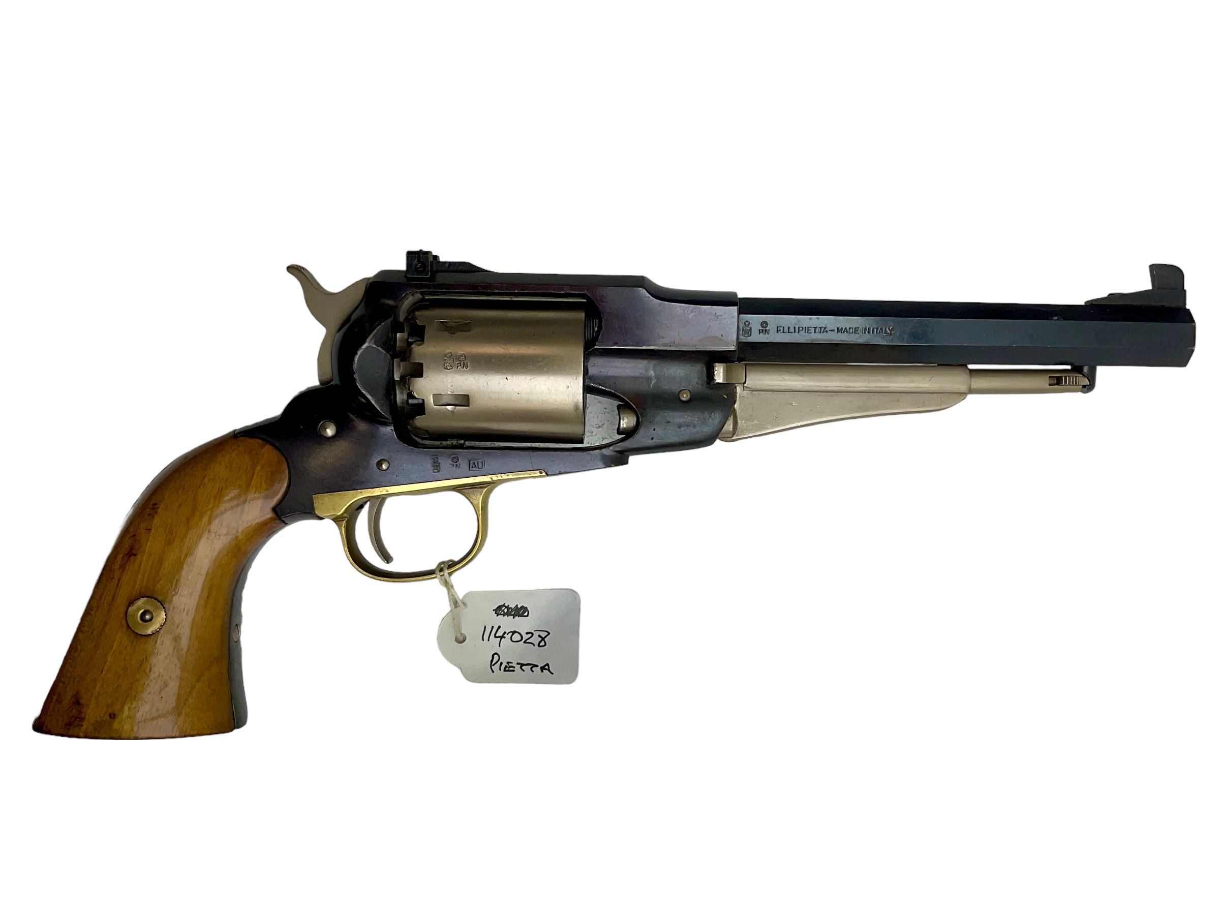 SECTION 1 FIREARMS CERTIFICATE REQUIRED - Pietta 1858 Remington target black powder muzzleloading pistol with 16.5cm (6.5