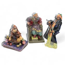 Three Royal Doulton figures, comprising The Old King HN2134, Blue Beard HN2105 and The Potter HN1493