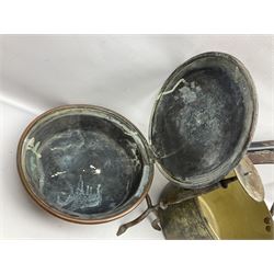 Jam pan, bed pan and other metalware 