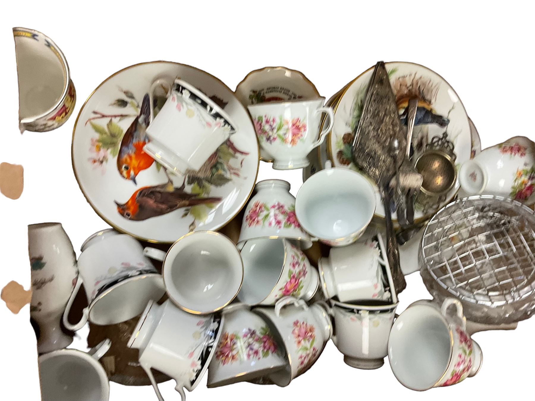 Collection of ceramics, including tea service, frog mug, figures and other collectables, in four boxes 