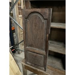 18th century oak cupboard, enclosed by two fielded panelled doors, the interior fitted with two shelves  - THIS LOT IS TO BE COLLECTED BY APPOINTMENT FROM THE OLD BUFFER DEPOT, MELBOURNE PLACE, SOWERBY, THIRSK, YO7 1QY