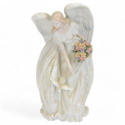 Lladro figure Flowers of Peace, modelled as an angel holding flowers, no 1867, H33cm