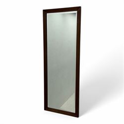 Mid to late 20th century rectangular wall mirror, the bevelled mirror plate set within a t...