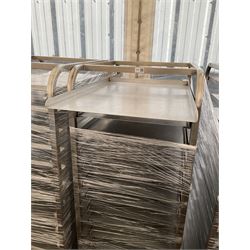 Stainless steel commercial tray rack trolley, 18 racks complete with 18 aluminium trays, tray size 66cm x 46 cm - THIS LOT IS TO BE COLLECTED BY APPOINTMENT FROM DUGGLEBY STORAGE, GREAT HILL, EASTFIELD, SCARBOROUGH, YO11 3TX