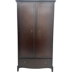 Stag Minstrel - mahogany double wardrobe fitted with single drawer 