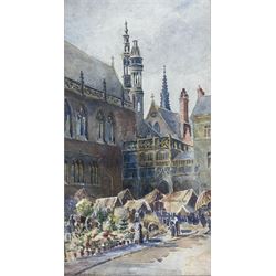 Elfreda Gertrude Beaumont (British 1891-1987): Continental Market Scene, watercolour signe...