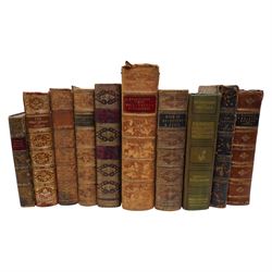 Collection of ten 19th century and later leather bound books, to include Voyage in the Sun...